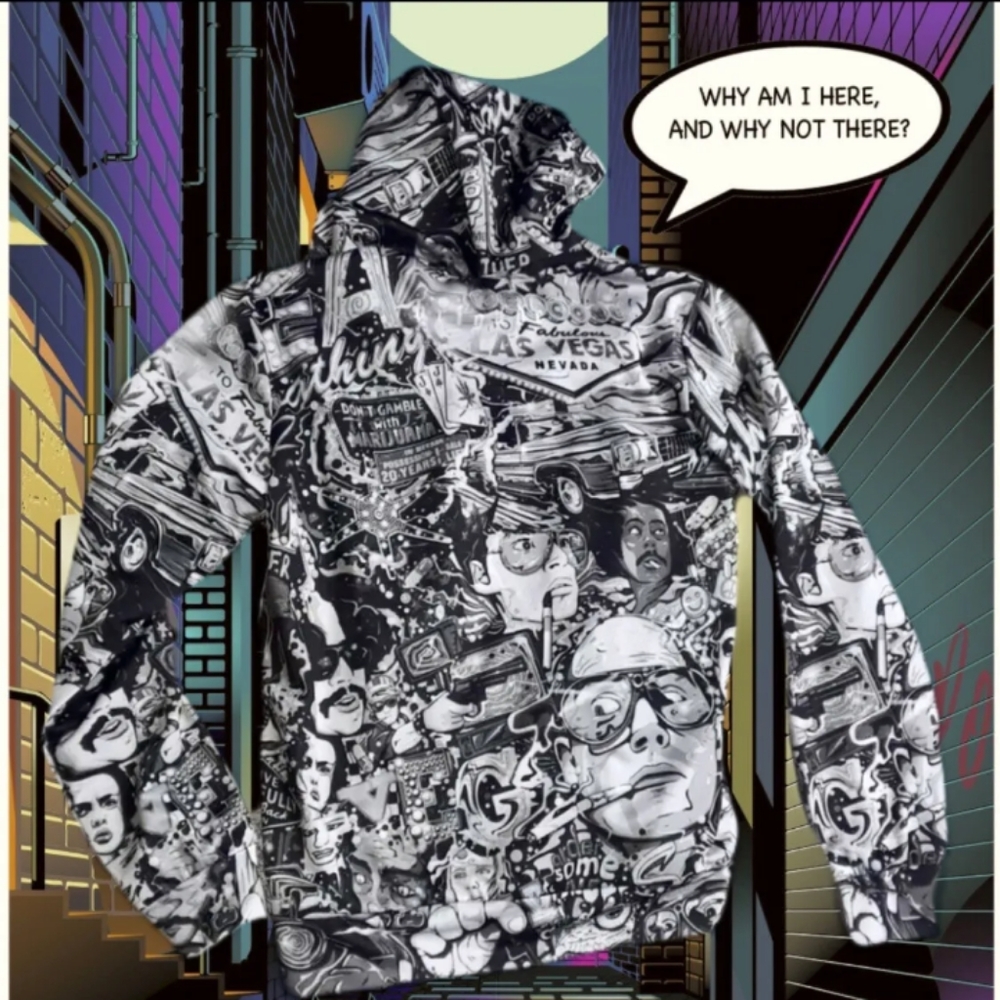 Fear and Loathing In Vegas XS Womens Hoodie Comic Style Brigade Thompson Depp B5